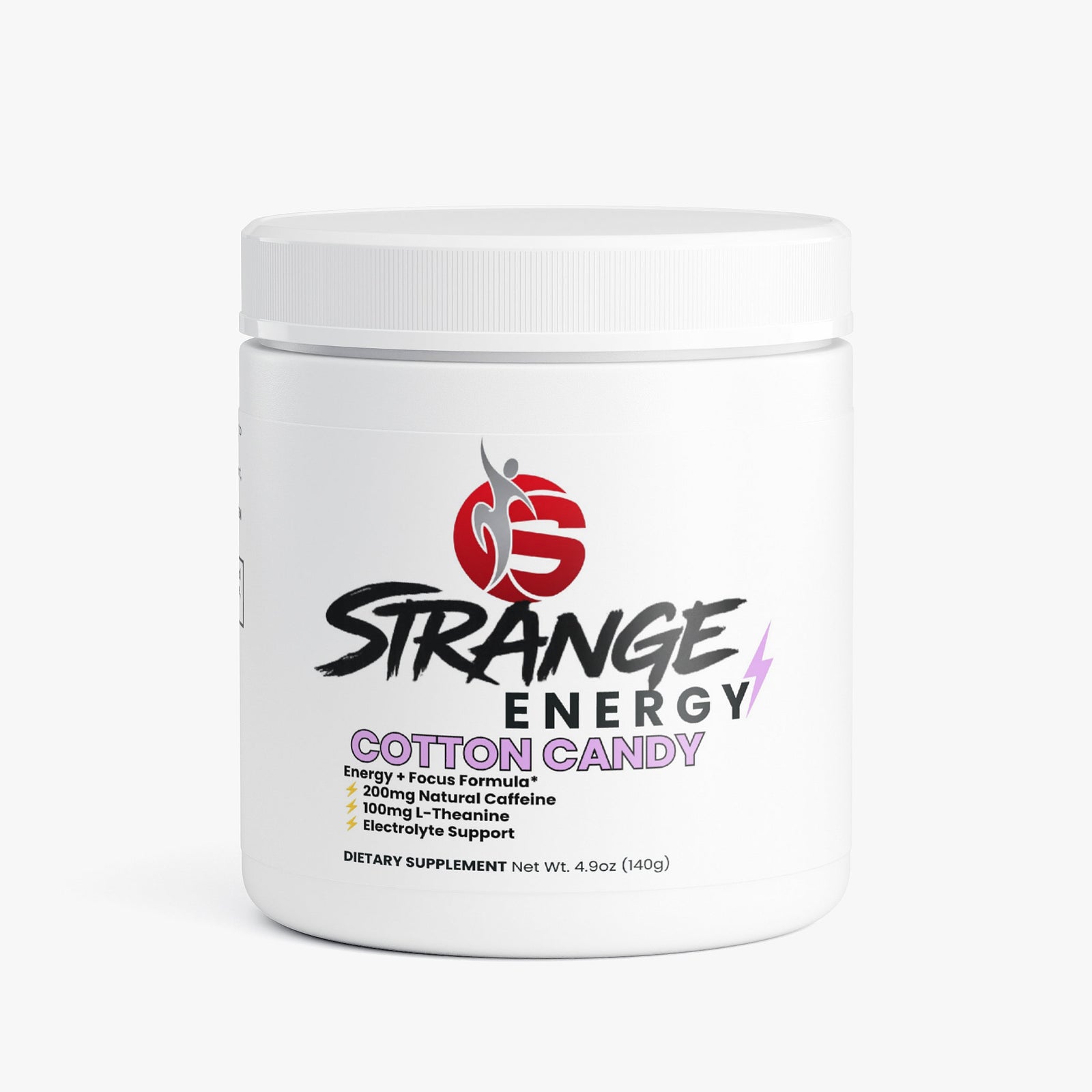 Strange Energy Powder, cotton candy flavour, sugar-free energy drink powder