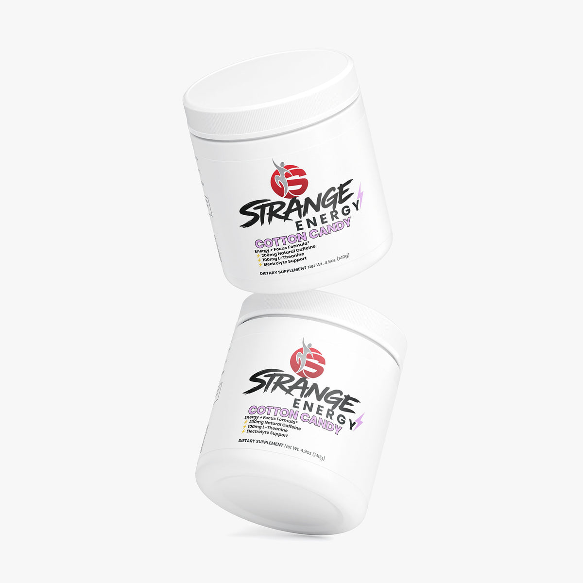 Strange Energy Powder, cotton candy flavour, sugar-free energy drink powder