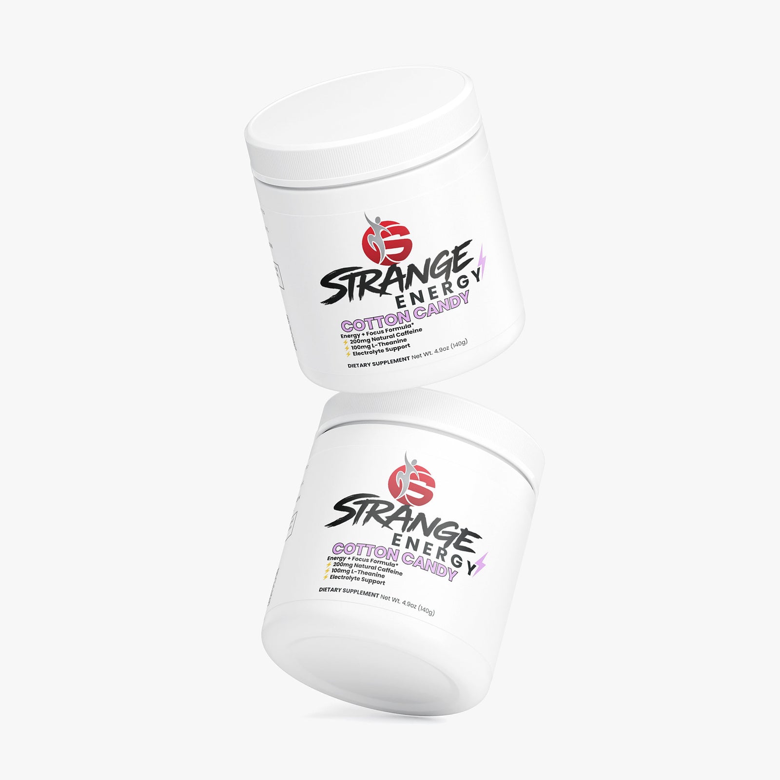 Strange Energy Powder, cotton candy flavour, sugar-free energy drink powder