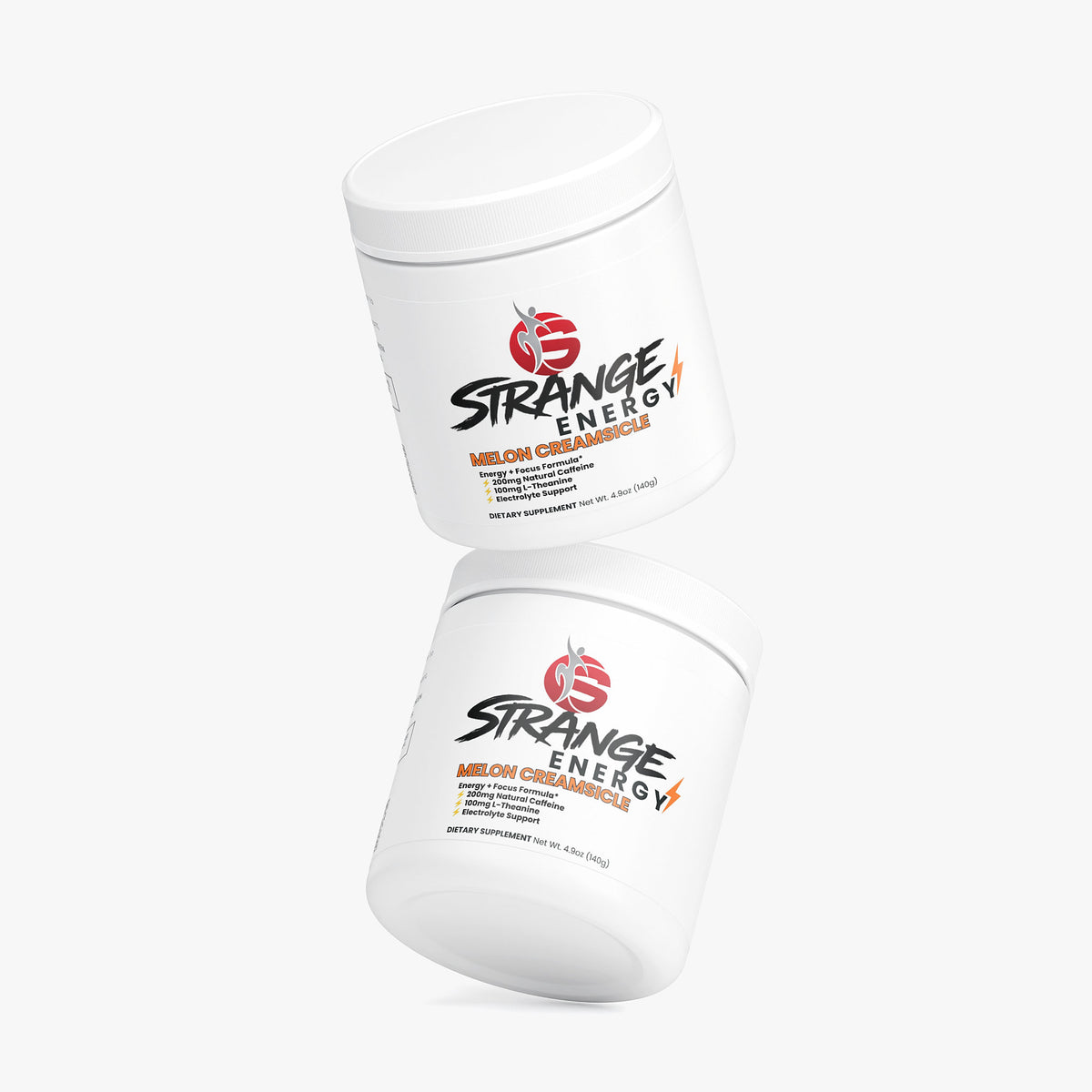 Strange Energy Powder, melon creamsicle flavour, sugar-free energy drink powder